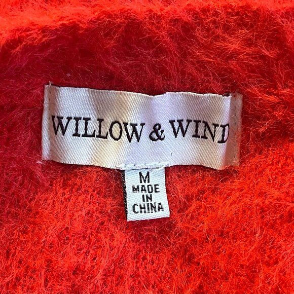 Cozy and Cute Cardigan Fuzzy Eyelash Sweater, Willow and Wind, Size M - Picture 4 of 5